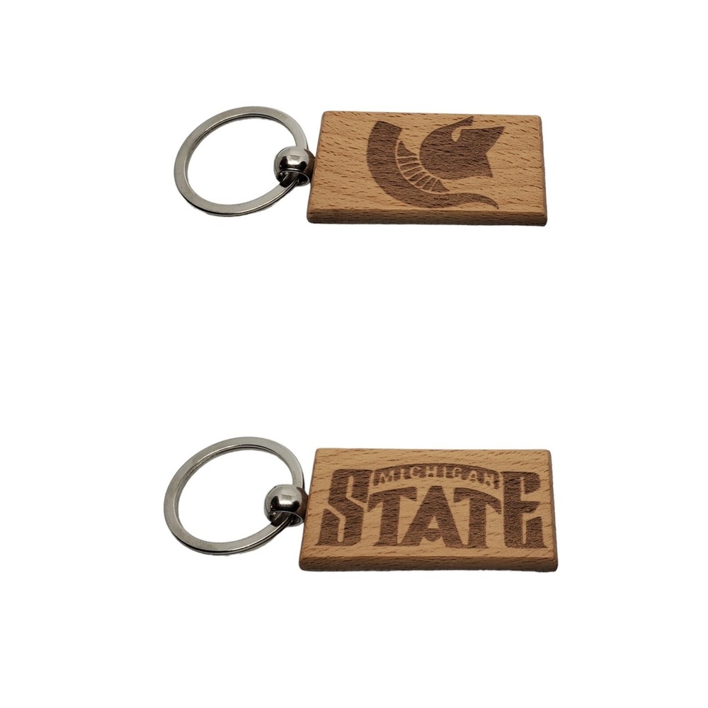 STATE FOOTBALL MICHIGAN‎ one custom wood keychain laser burned